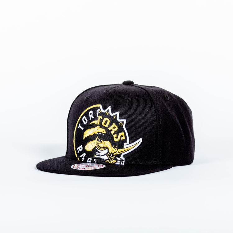 Mitchell & Ness Men's NBA Toronto Raptors 1/2 & 1/2 Gold Snapback Cap