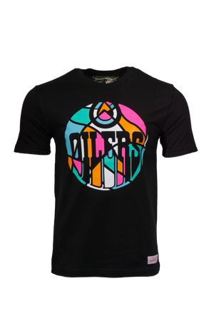 Mitchell & Ness Men's NHL Edmonton Oilers Stained Glass T-Shirt Black