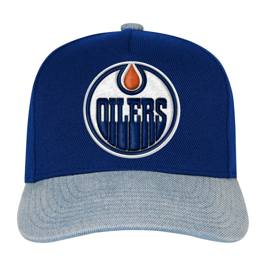 Mitchell & Ness Youth Edmonton Oilers Denim CB SB Cap
