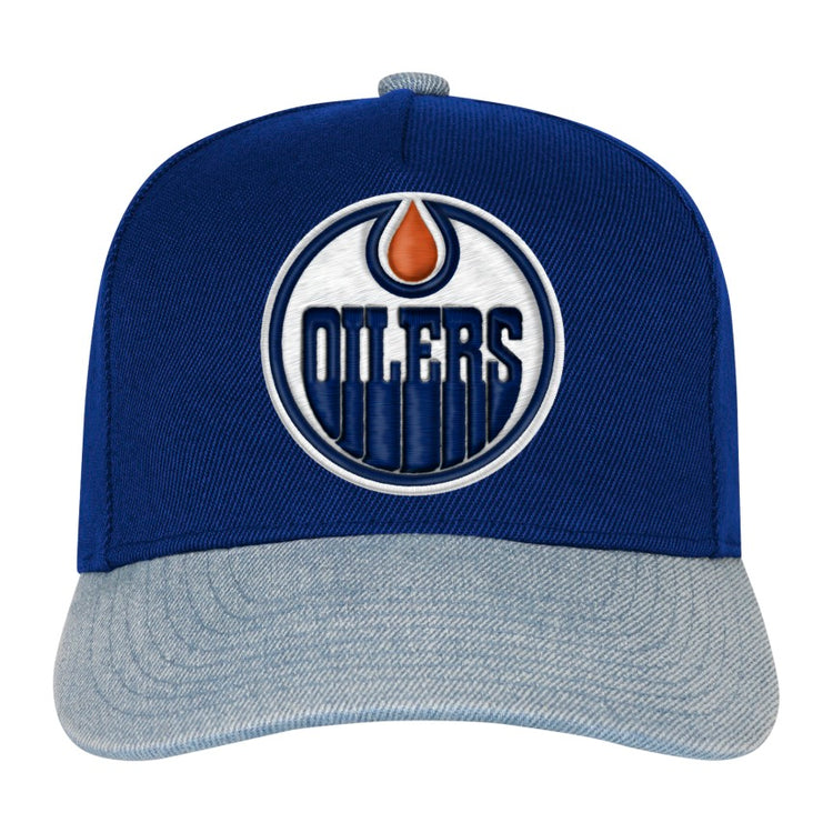 Mitchell & Ness Youth Edmonton Oilers Denim CB SB Cap
