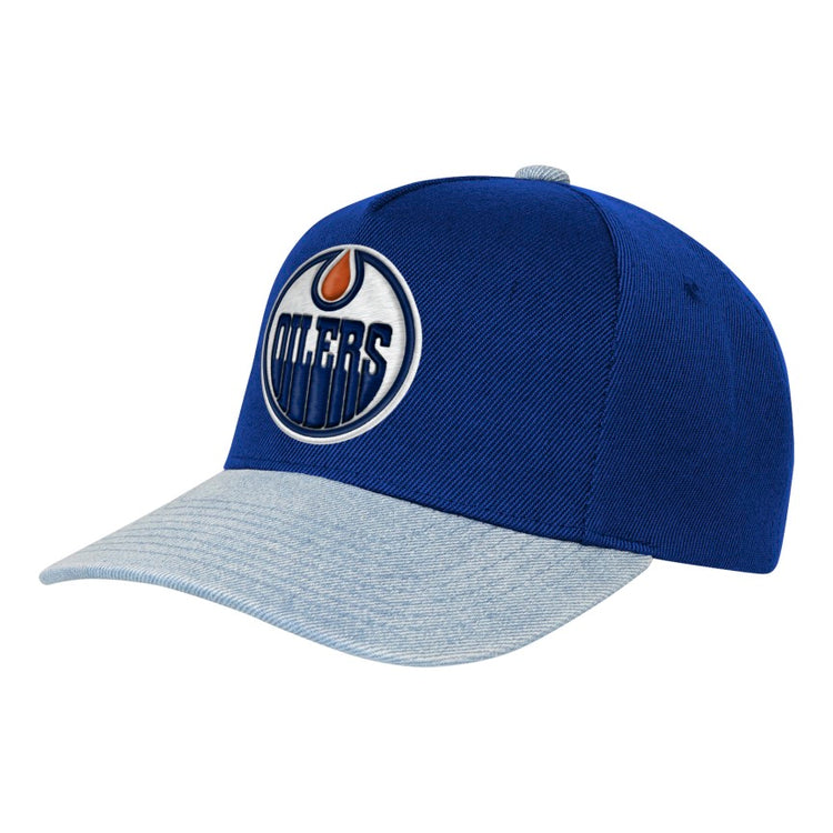 Mitchell & Ness Youth Edmonton Oilers Denim CB SB Cap
