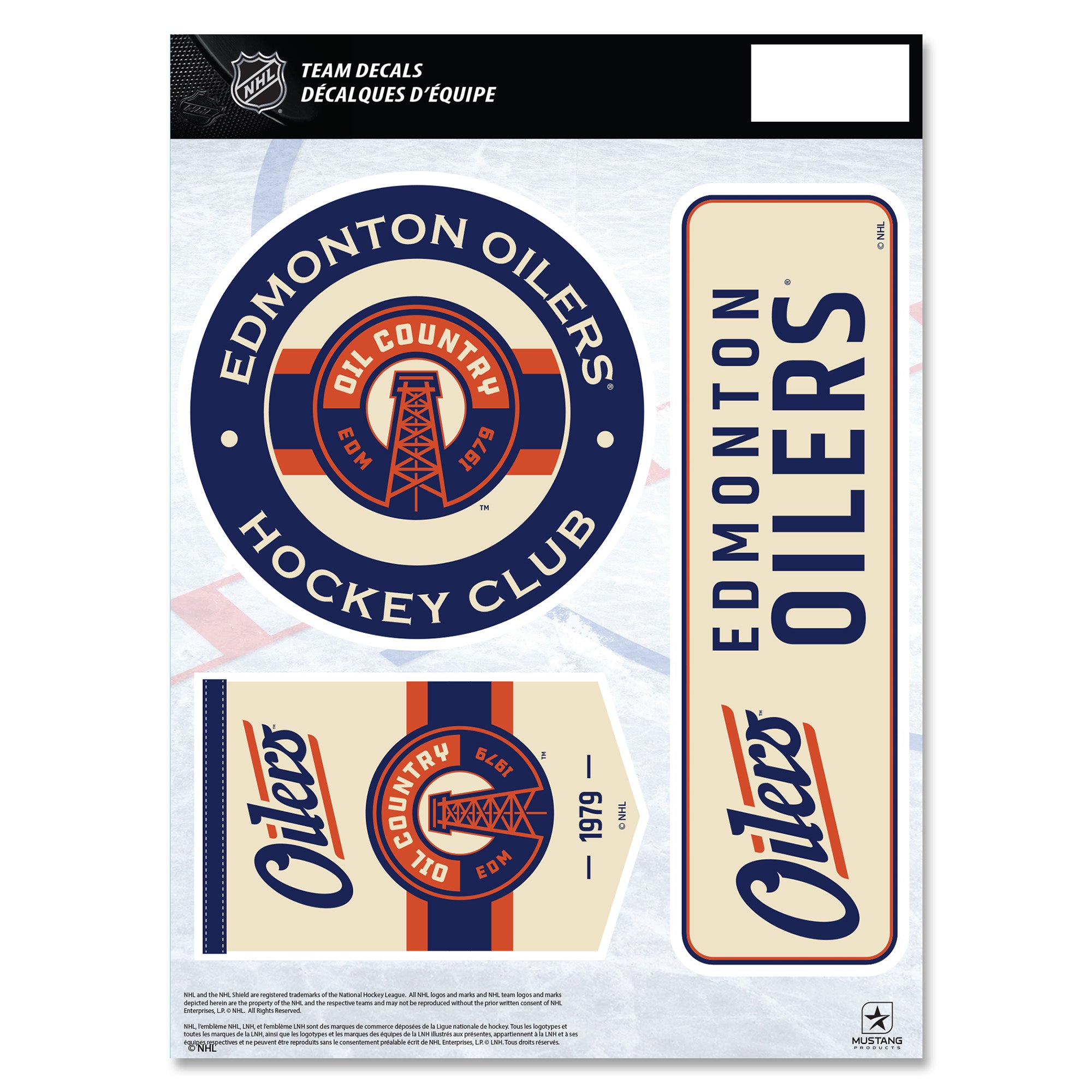 Mustang NHL Edmonton Oilers 8x11" ALT Decal Set
