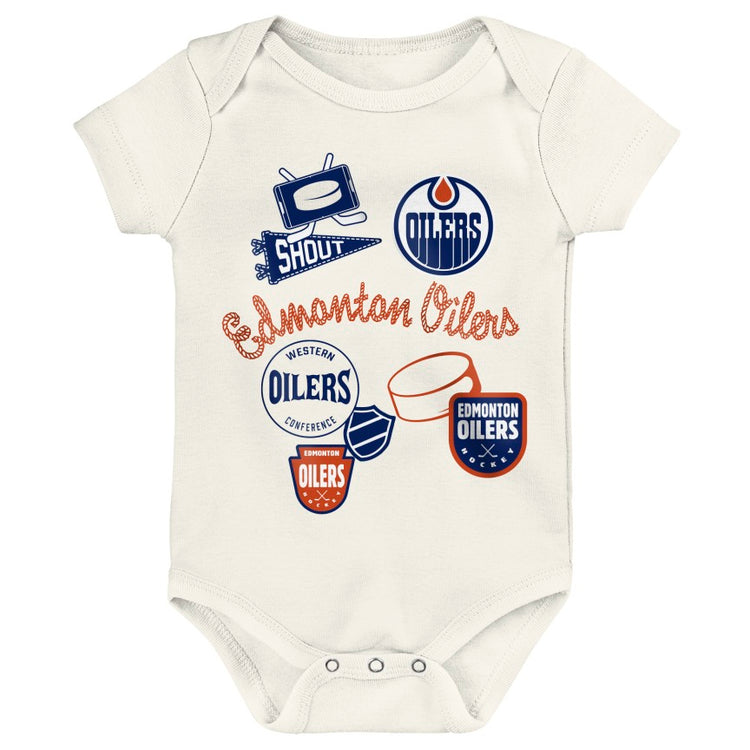 NHL Branded Infant Edmonton Oilers Littlest Player 3-Pack Creeper Set