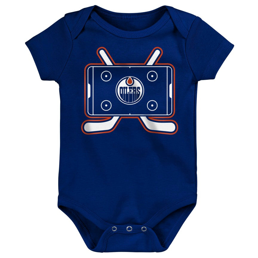 NHL Branded Infant Edmonton Oilers Littlest Player 3-Pack Creeper Set