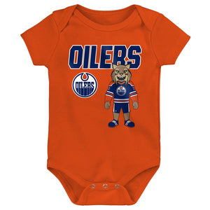 NHL Branded Infant Edmonton Oilers Littlest Player 3-Pack Creeper Set