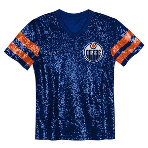 NHL Branded Child Edmonton Oilers Glam Sequined T-Shirt