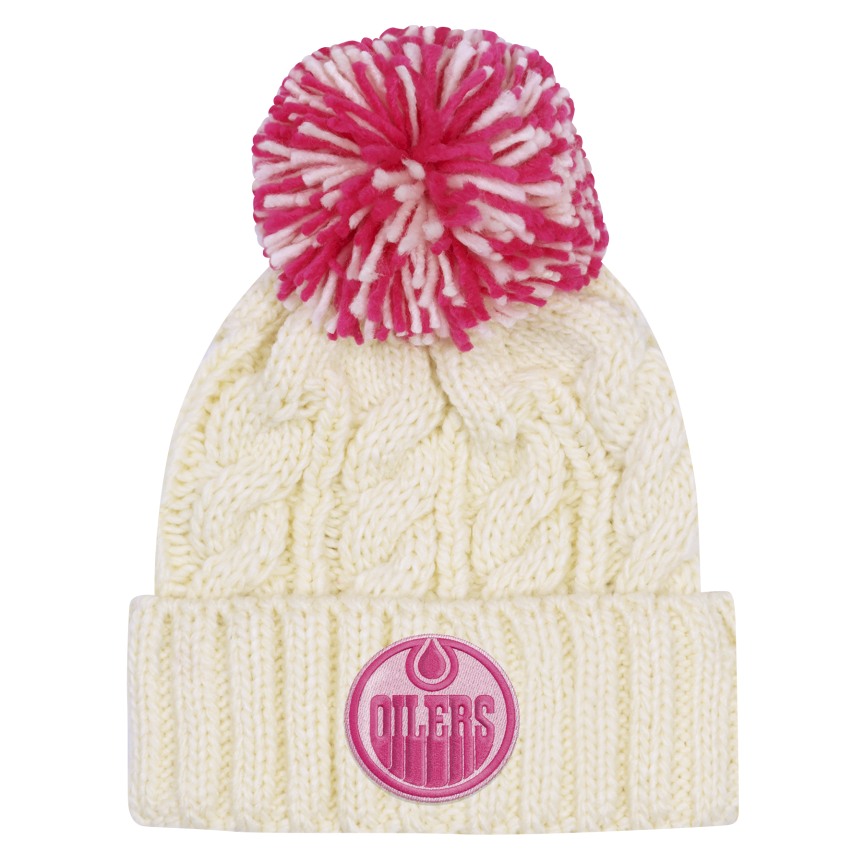 NHL Branded Girl's Edmonton Oilers Cuffed Pom Knit Toque