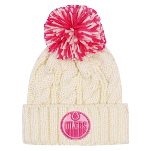 NHL Branded Girl's Edmonton Oilers Cuffed Pom Knit Toque