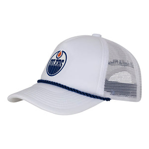 NHL Branded Girls Edmonton Oilers Fresh White Trucker Rope Cap
