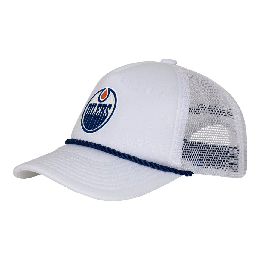 NHL Branded Girls Edmonton Oilers Fresh White Trucker Rope Cap
