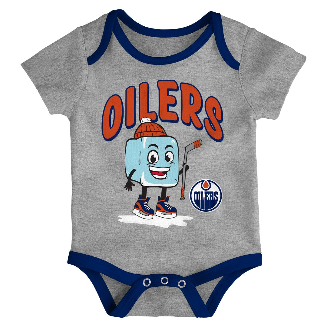 NHL Branded Infant Edmonton Oilers Triple Header 3-Pack Creeper Set
