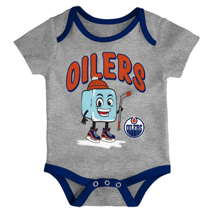 NHL Branded Infant Edmonton Oilers Triple Header 3-Pack Creeper Set