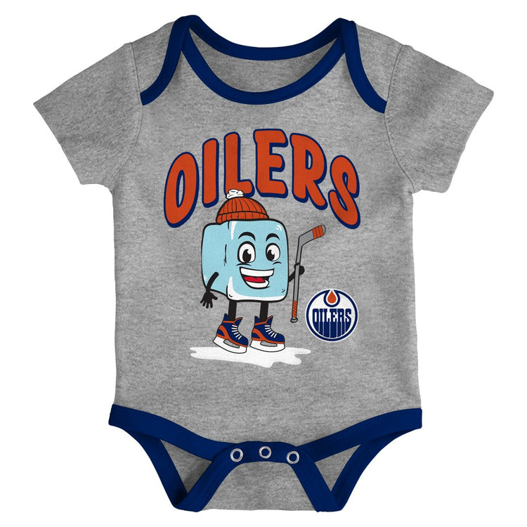 NHL Branded Infant Edmonton Oilers Triple Header 3-Pack Creeper Set