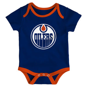 NHL Branded Infant Edmonton Oilers Triple Header 3-Pack Creeper Set