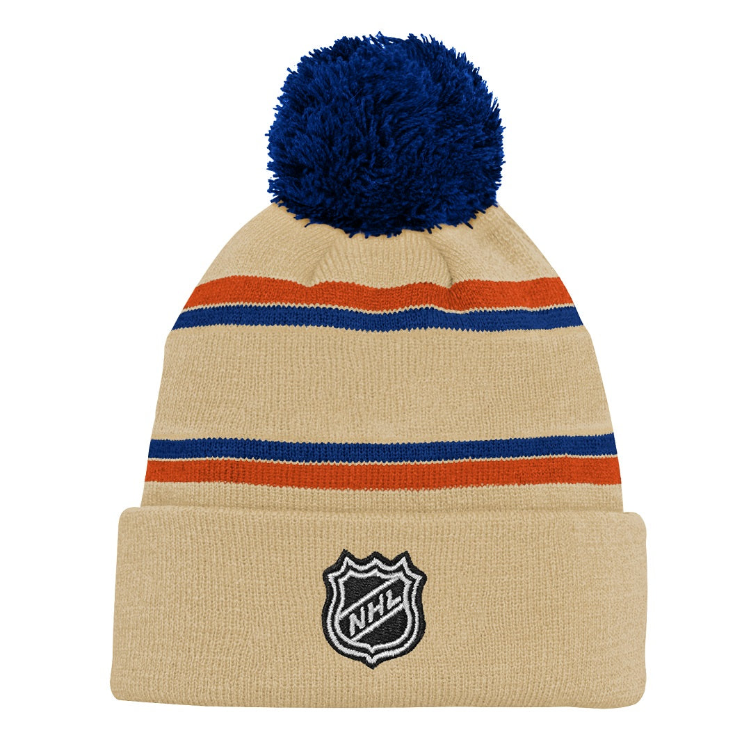 NHL Branded Kids Edmonton Oilers ALT Cuffed Pom Knit
