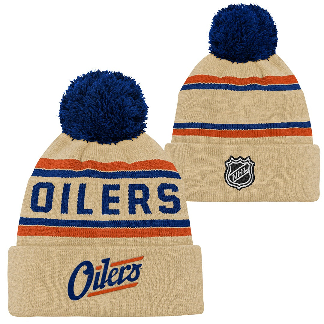 NHL Branded Kids Edmonton Oilers ALT Cuffed Pom Knit
