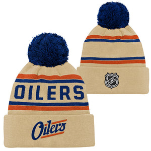 NHL Branded Kids Edmonton Oilers ALT Cuffed Pom Knit
