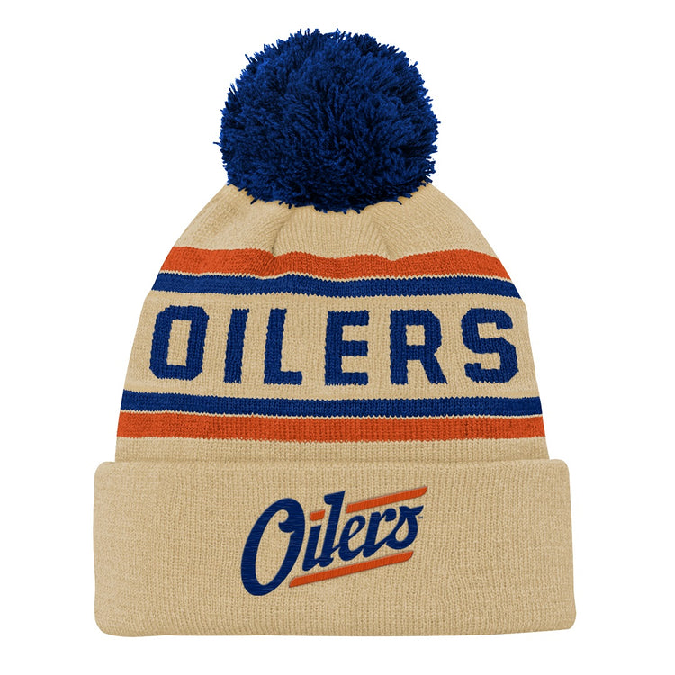 NHL Branded Kids Edmonton Oilers ALT Cuffed Pom Knit
