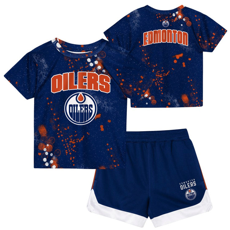 NHL Branded Child Edmonton Oilers Home Plate T-Shirt & Short Set