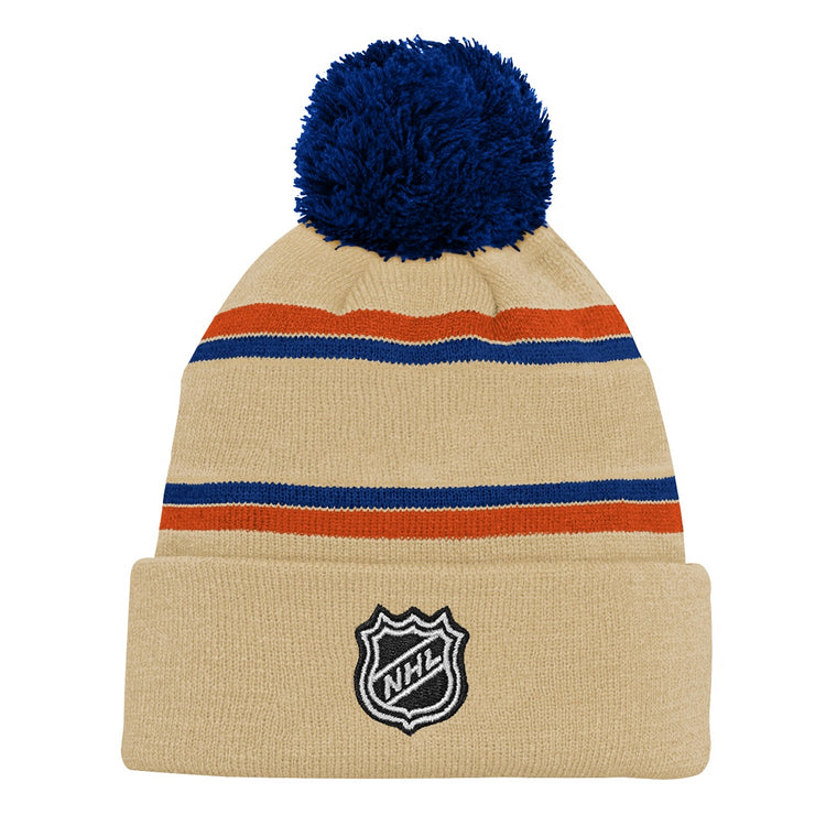 NHL Branded Youth Edmonton Oilers ALT Cuffed Pom Knit
