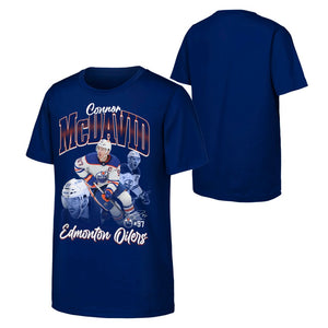 NHL Branded Youth Edmonton Oilers Connor McDavid Triple Pic T-Shirt