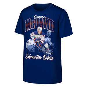 NHL Branded Youth Edmonton Oilers Connor McDavid Triple Pic T-Shirt