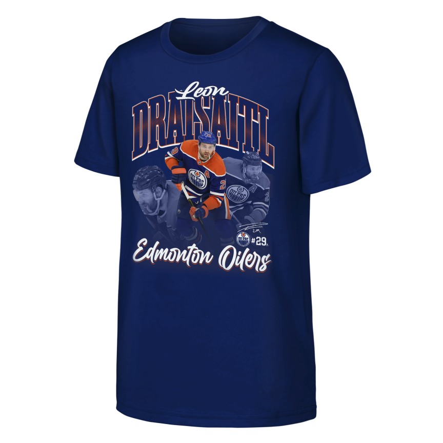 NHL Branded Youth Edmonton Oilers Leon Draisaitl Triple Pic T-Shirt