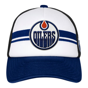 NHL Branded Youth Edmonton Oilers Unique Trucker Hat White/Blue