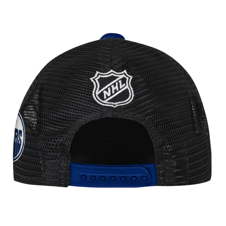 NHL Branded Youth Edmonton Oilers Unique Trucker Hat White/Blue