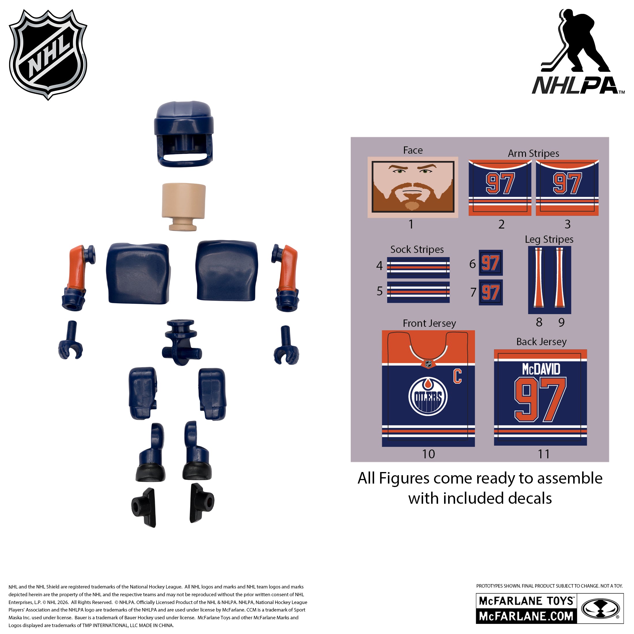 NHL Edmonton Oilers Connor McDavid Construction Figure