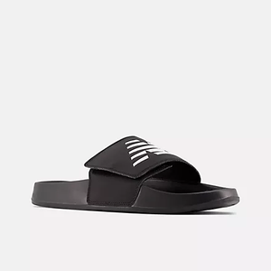 New Balance Men s 200 Velcro Slide Sandal Black White 8