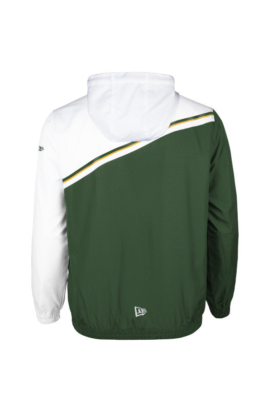 New Era Men's CFL Edmonton Elks Pinnacle Woven Ripstop Jacket Green/White