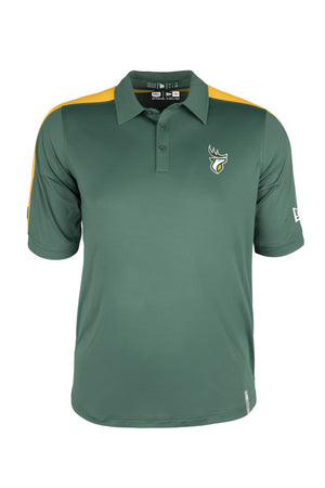 New Era Men's CFL Edmonton Elks Stride Performance Polo Green/Gold