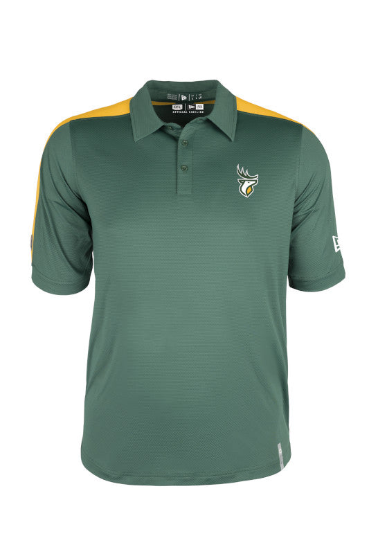 New Era Men's CFL Edmonton Elks Stride Performance Polo Green/Gold