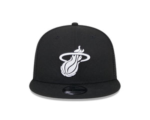 New Era Men's NBA Miami Heat 9FIFTY Trucker Cap Black/White