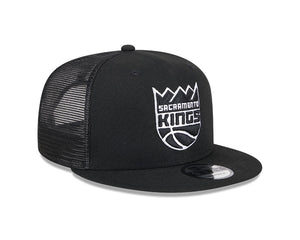 New Era Men's NBA Sacremento Kings 9FIFTY Trucker Cap Black/White