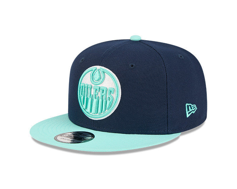  New Era Men's NHL Edmonton Oilers 950 Color Pack Cap Navy/Teal

