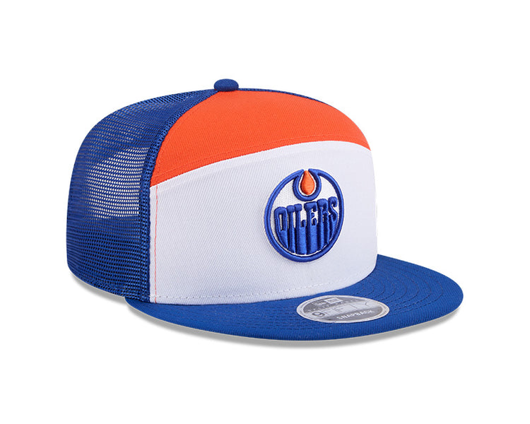 New Era Men's NHL Edmonton Oilers 950 Split Panel Block Hat