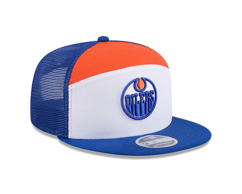 New Era Men's NHL Edmonton Oilers 950 Split Panel Block Hat