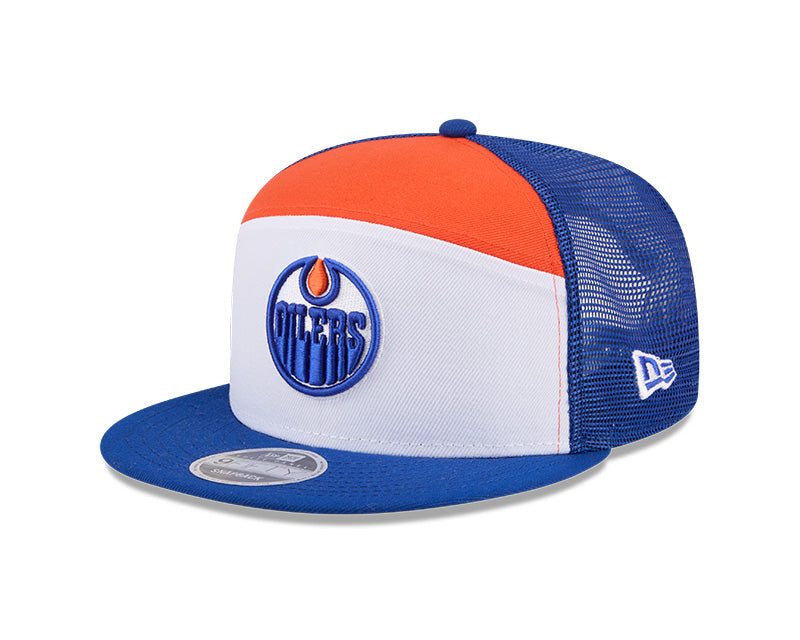 New Era Men's NHL Edmonton Oilers 950 Split Panel Block Hat