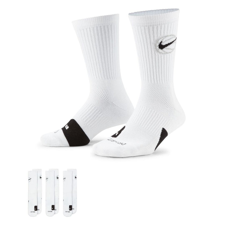 Nike Everyday Crew Basketball Socks 3-Pack White
