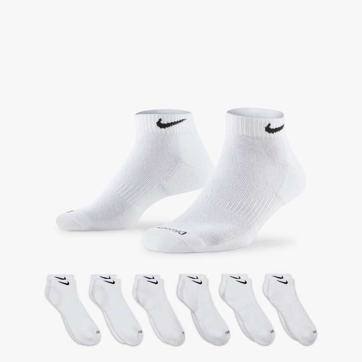 Nike Everyday Plus Cushioned Low Cut Socks 6-Pack White