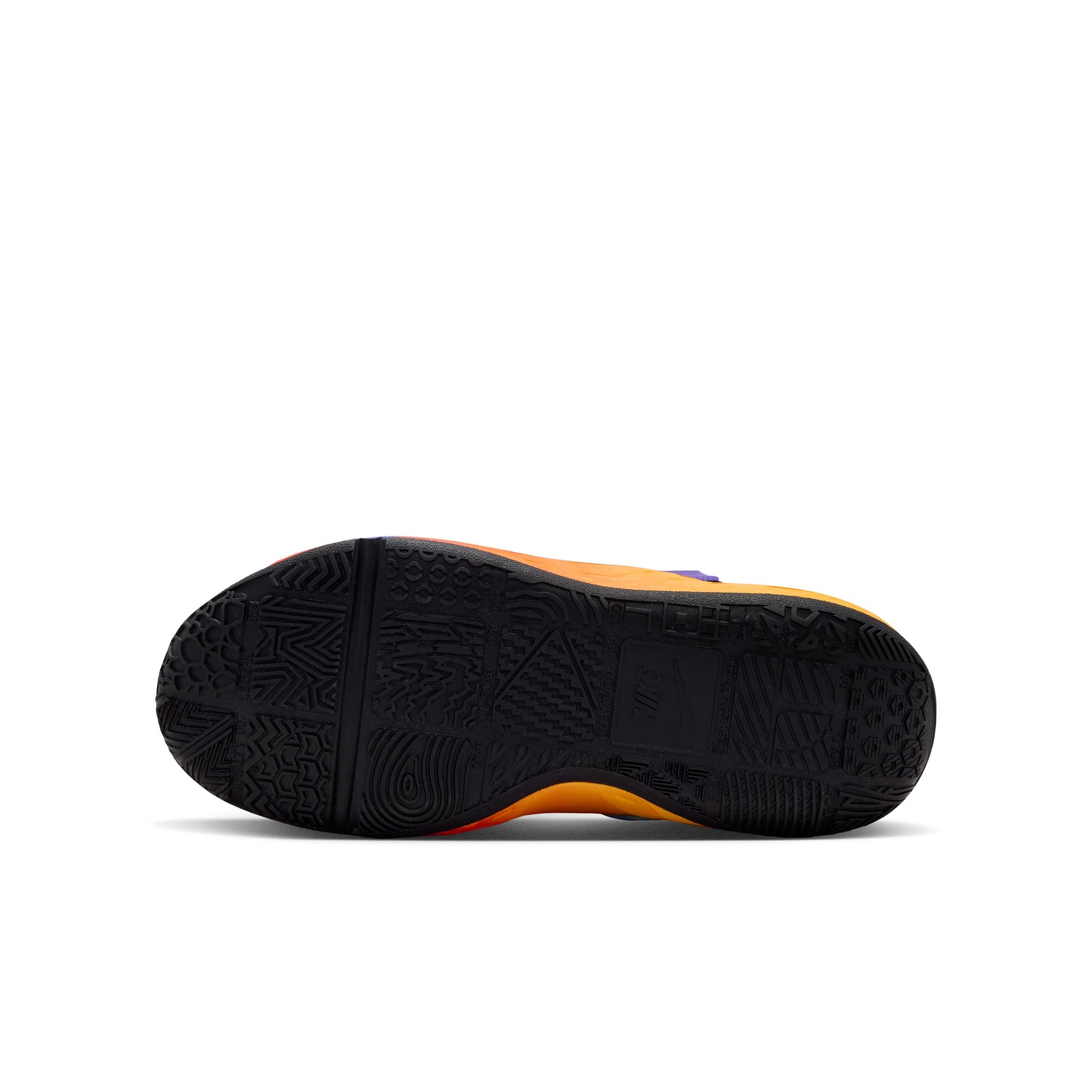 Nike Junior Team Hustle 12 Basketball Shoe BLACK/WHITE-LASER ORANGE-ACTION GRAPE

