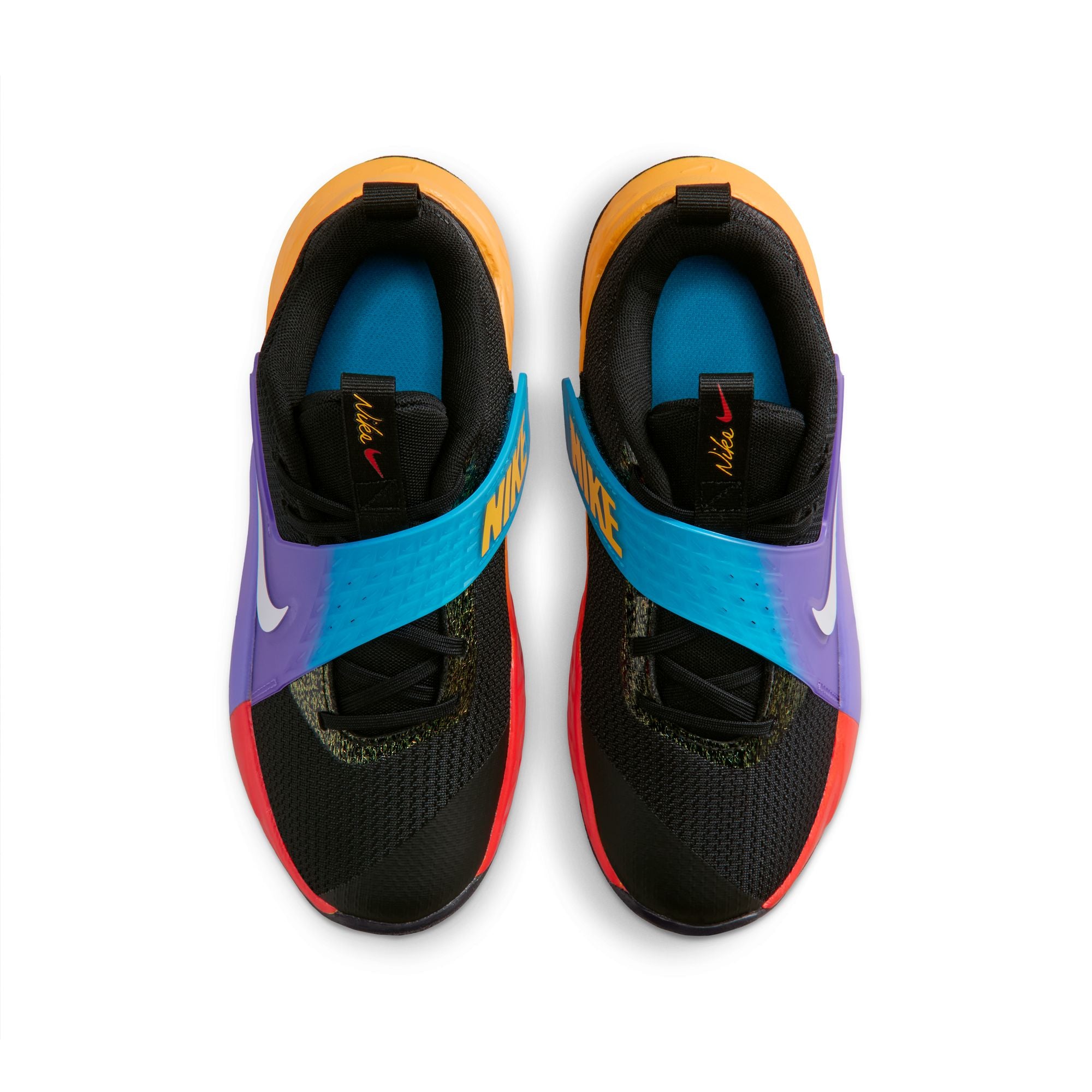 Nike Junior Team Hustle 12 Basketball Shoe BLACK/WHITE-LASER ORANGE-ACTION GRAPE
