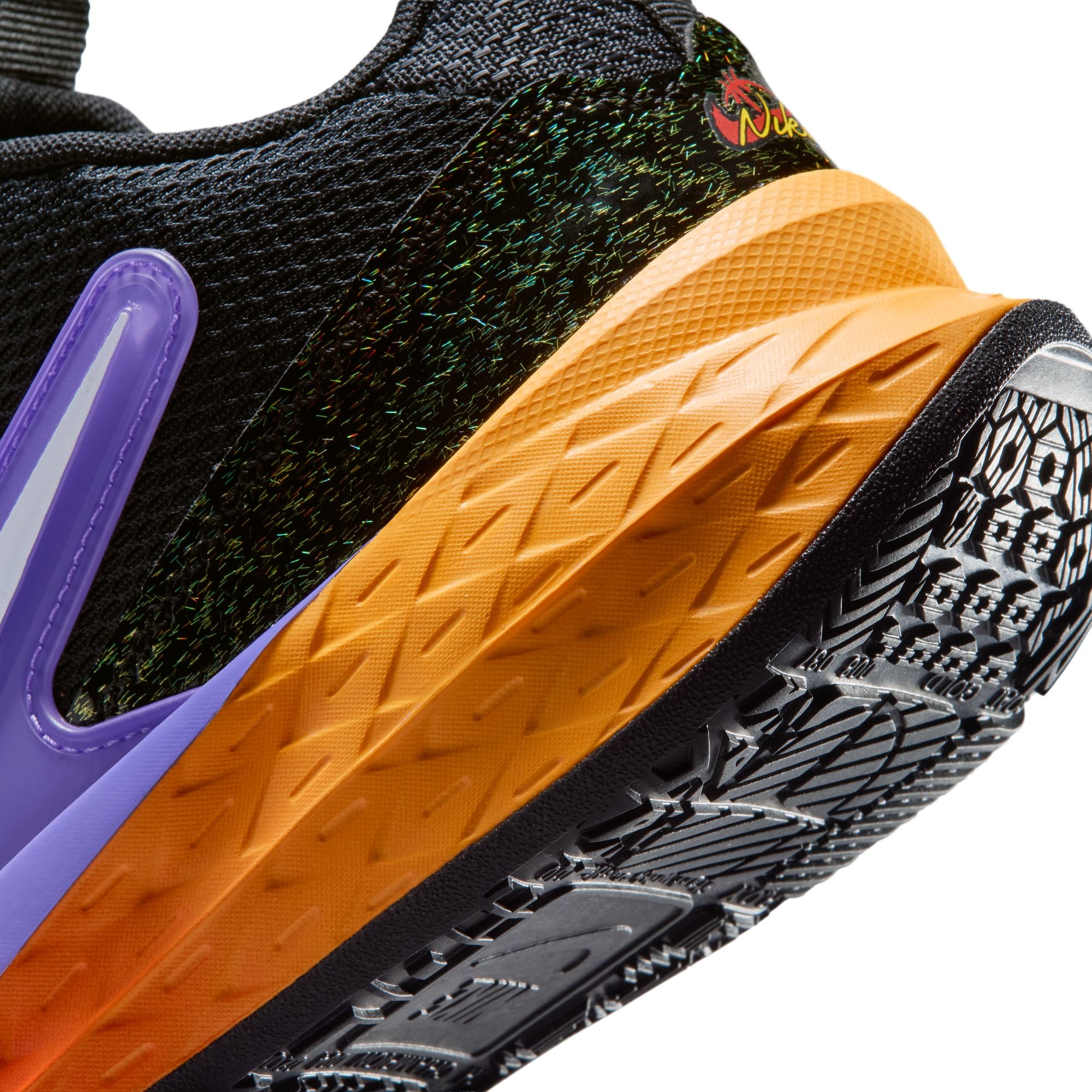 Nike Junior Team Hustle 12 Basketball Shoe BLACK/WHITE-LASER ORANGE-ACTION GRAPE
