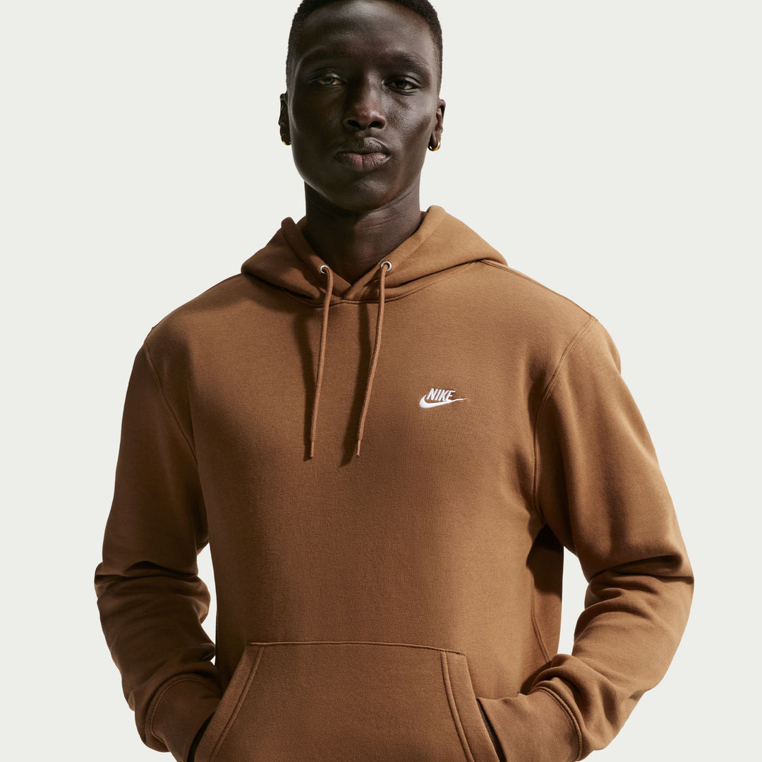 Nike Men's Club Fleece Hoodie ALE BROWN/ALE BROWN/WHITE
