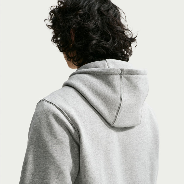 Nike Men's Club Fleece Hoodie DK GREY HEATHER/UNIVERSITY RED
