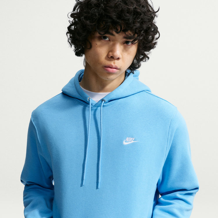 Nike Men's Club Fleece Hoodie FOOTBALL BLUE/FOOTBALL BLUE/WHITE

