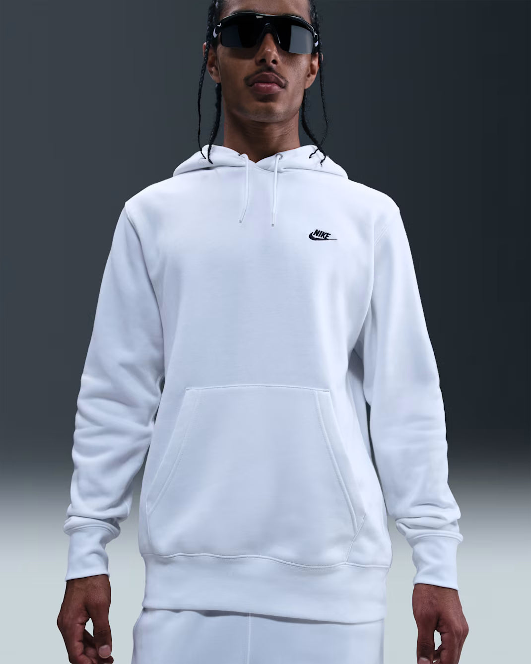 Nike Men's Club Fleece Hoodie White
