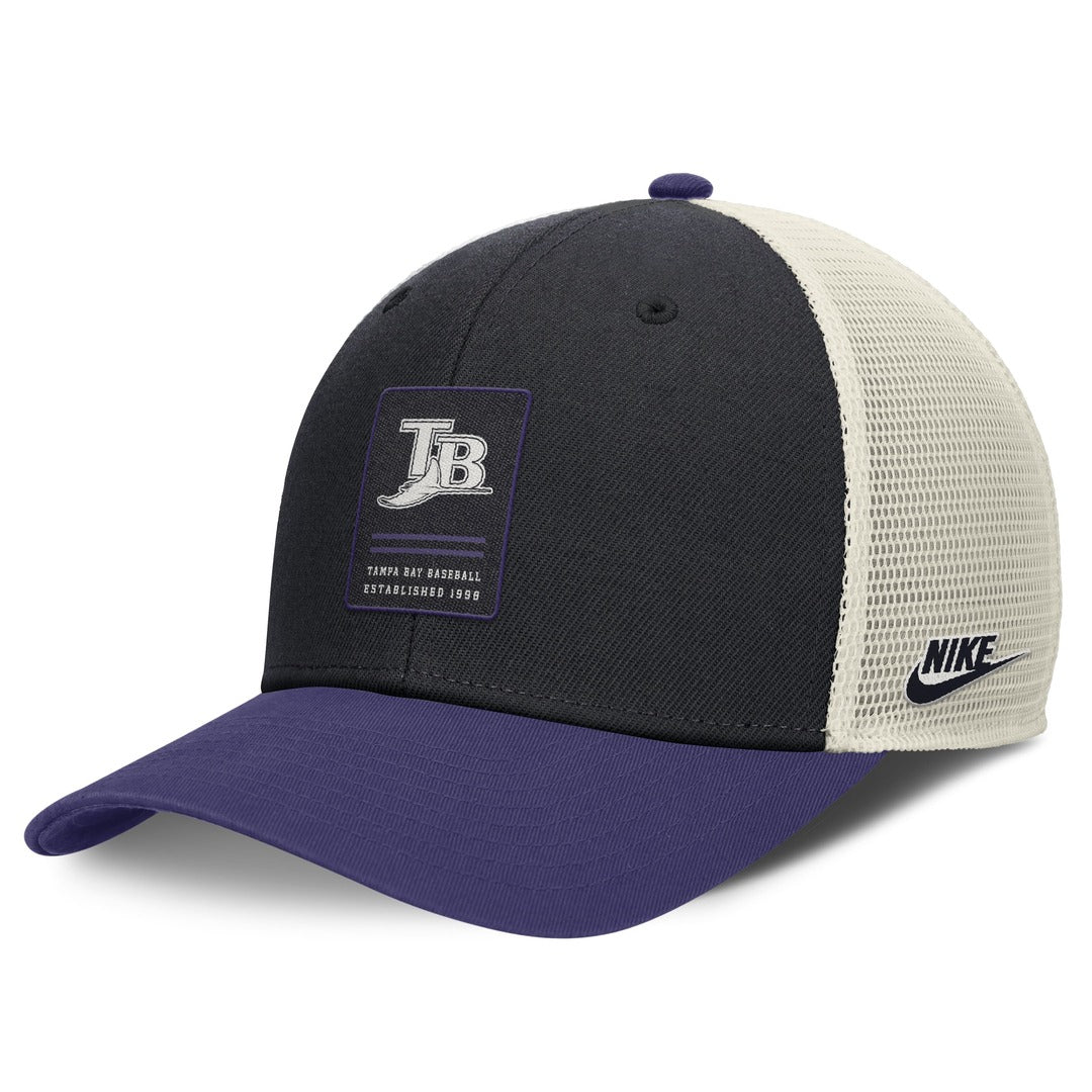 Nike Men's MLB Tampa Bay Rays Rise ST Adj Coop Trucker Cap